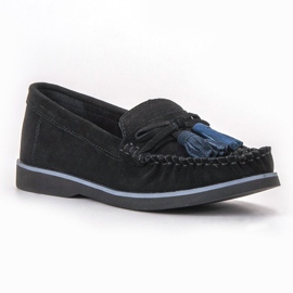 Filippo Nahkaiset lenkkarit, joissa on hapsut musta 1