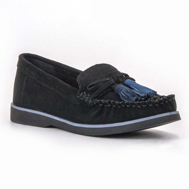 Filippo Nahkaiset lenkkarit, joissa on hapsut musta 1