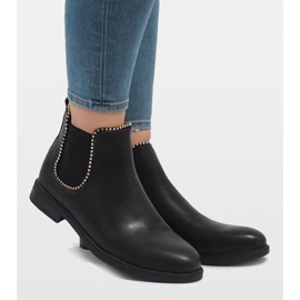 Mustat eristetyt saappaat, joissa kuminauha 1003-PA 2