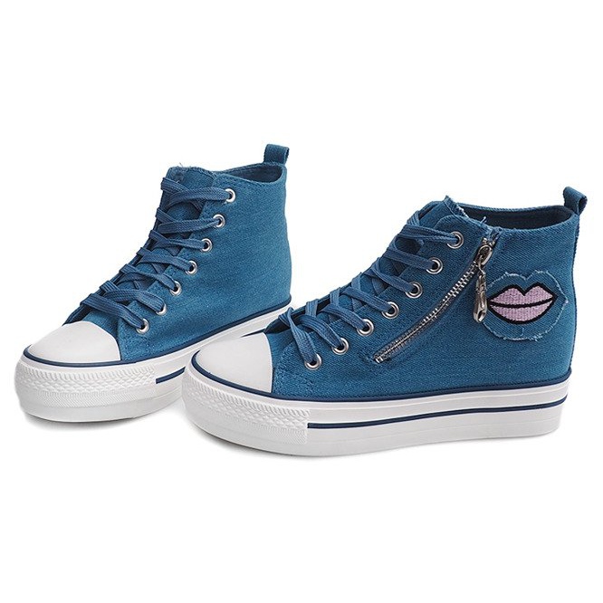 Korkeat denim -lenkkarit K3031 Navy Blue tummansininen 1