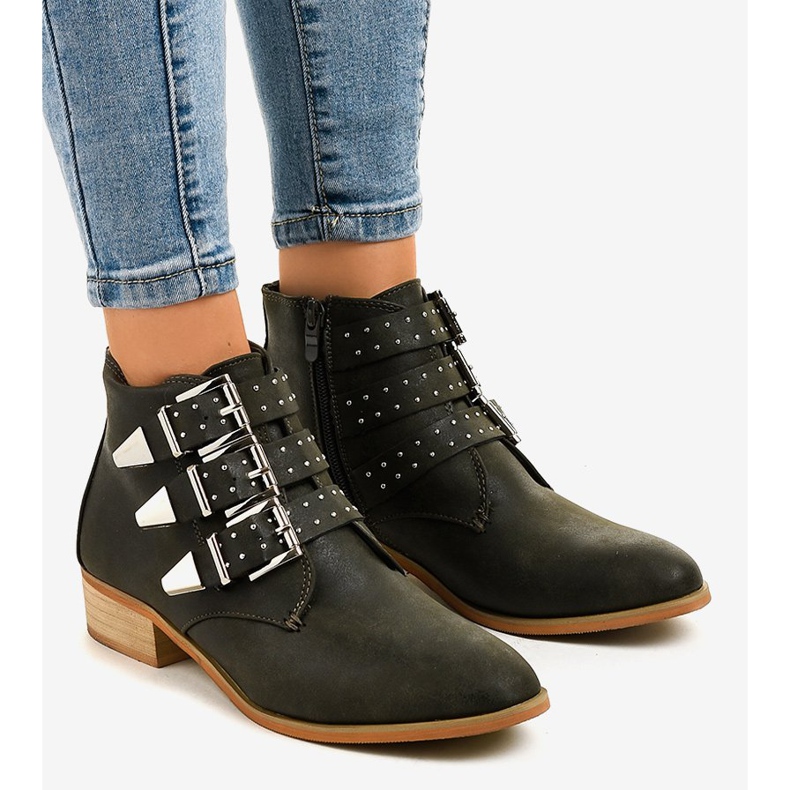 Vihreät saappaat A-263 vetoketjusoljella 1