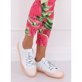 Naisten valkoiset ja vaaleanpunaiset lenkkarit B111-2 VALKOINEN / PINKKI 1