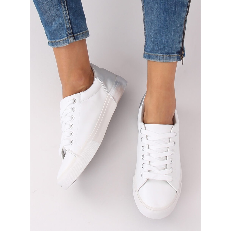 Naisten valkoiset ja hopeiset lenkkarit A88-29 W-SILVER valkoinen harmaa 2