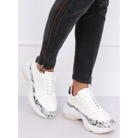 YY-02 Valkoiset käärmevalkoiset urheilukengät valkoinen monivärinen 1