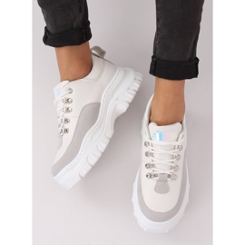 Korkeapohjaiset kengät, valkoinen ja harmaa PF5329 Harmaa 1