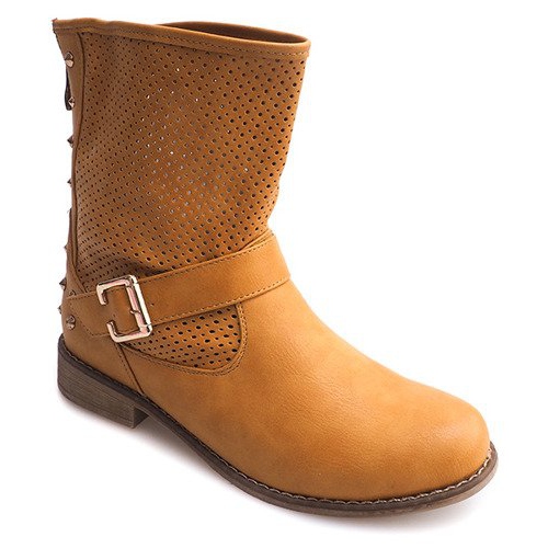 Avoimet saappaat vetoketjulla TLT1302 Camel ruskea 1