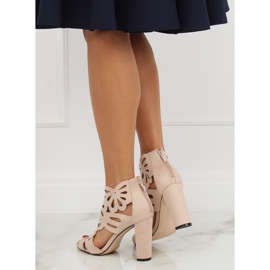 Beige, avoimet saappaat AT-0657-L Nude II-GAT 2