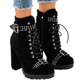 Mustat mokkanahkaiset nilkkurit LS5071 -pylväässä 1