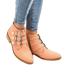 Vaaleanpunaiset saappaat, joissa A-263 vetoketjusolki vaaleanpunainen 1