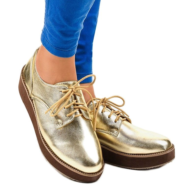 Kultaiset tyylikkäät nauhakengät 2017-1 kultainen 1