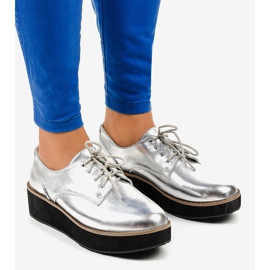 Hopeiset tyylikkäät nauhakengät 2017-1 harmaa 1