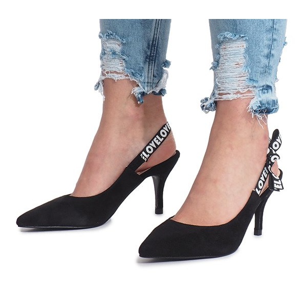 Love Paris -musta korkokengät sandaalit 1