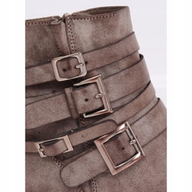 Naisten litteät beige -saappaat Z100 Khaki 1