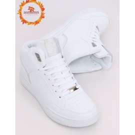 Valkoiset ja hopeiset urheilukengät korkealla nilkalla 107-18 VALKOINEN / HOPEA 1