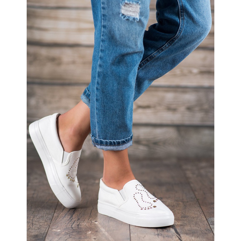 J. Star Sliponit tekojalokivillä valkoinen 1