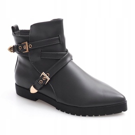 Lämmin tyylikäs saappaat soljella HW13 harmaa 2