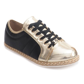 Pellava Espadrilles Q52 mustat lenkkarit keltainen 1