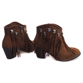 Yhdistetyt saappaat Fringe Boho 99-105 Camel ruskea 1