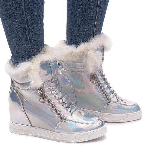 Lämmin R-99 hopea lenkkarit harmaa 1