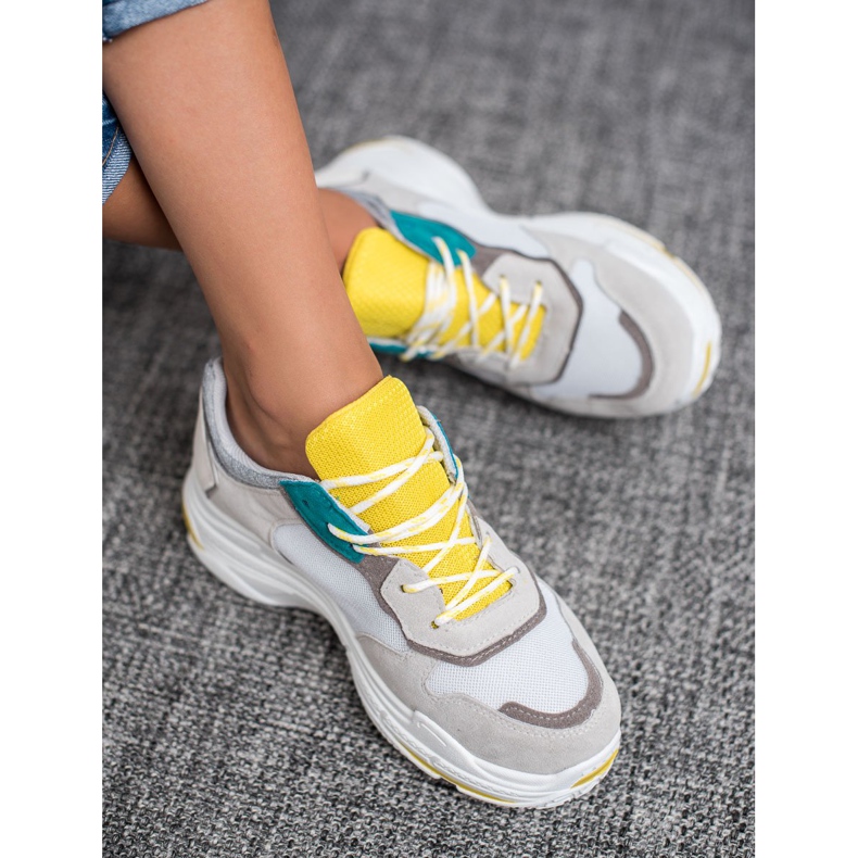 SHELOVET Nauhalliset urheilukengät harmaa keltainen 1