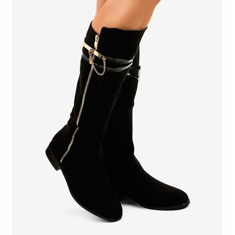 Mustat lämpimät saappaat 7570-PG 2