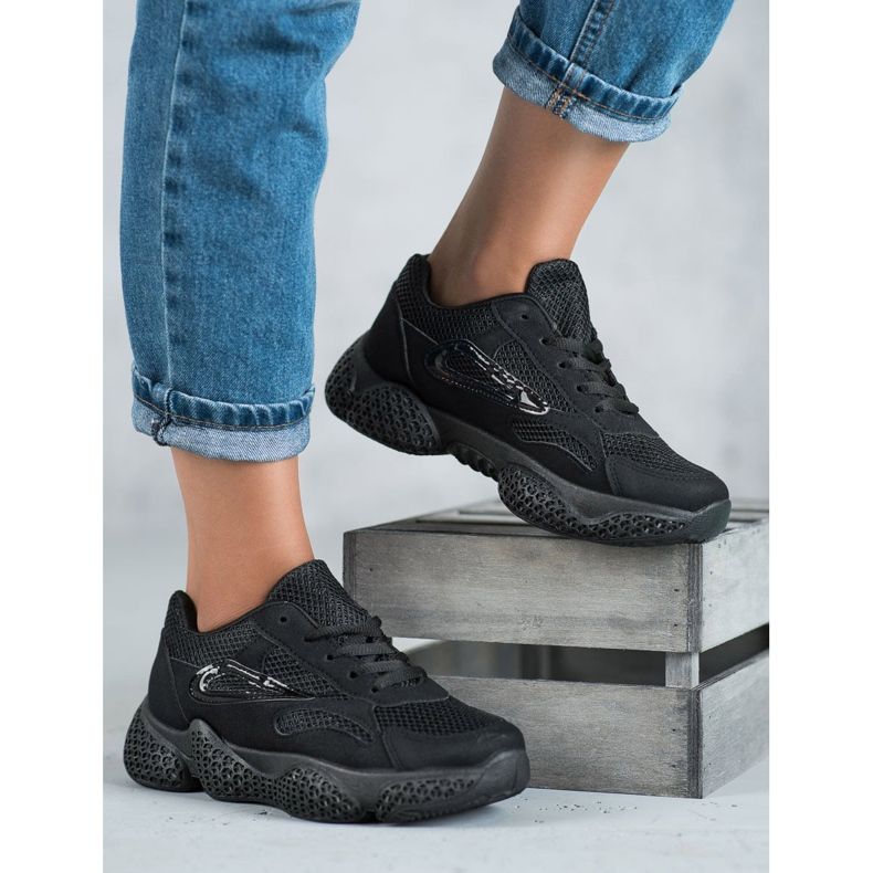 SHELOVET Tekstiiliset urheilukengät musta 1