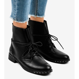 Mustat litteät nauhakengät A-251 1