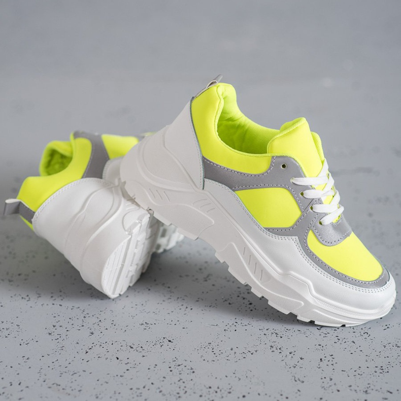 Ideal Shoes Neon -urheilukengät valkoinen monivärinen keltainen 2