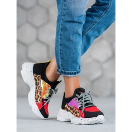 SHELOVET Leopardikuvioiset urheilukengät punainen monivärinen 2