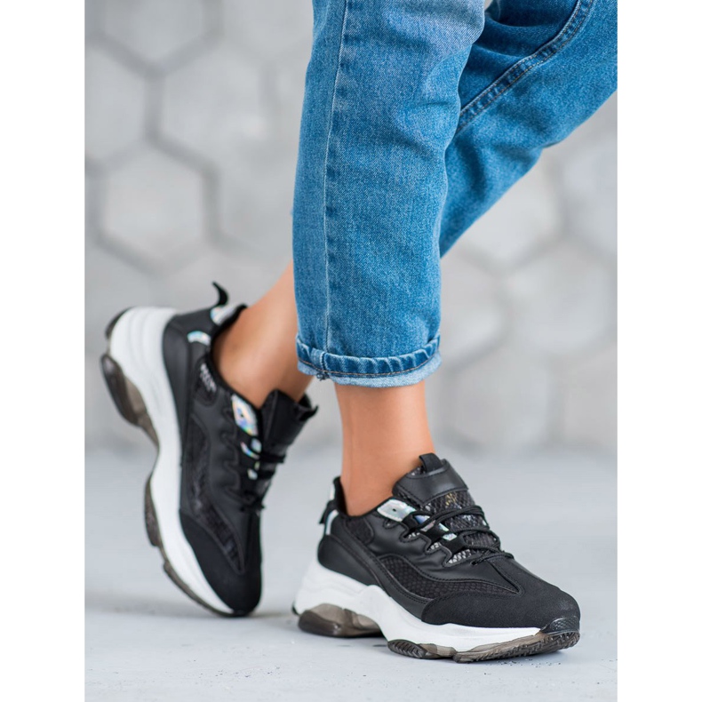 Kayla Snake Print sidotut lenkkarit musta 1