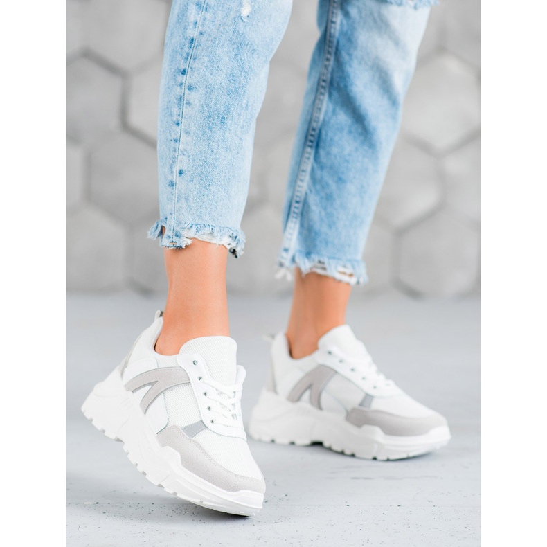 SHELOVET Sidotut jalkineet alustalla valkoinen 2