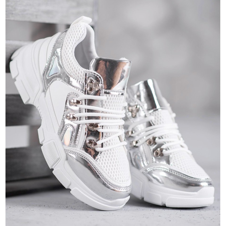 SHELOVET Mukavat urheilukengät valkoinen harmaa 2