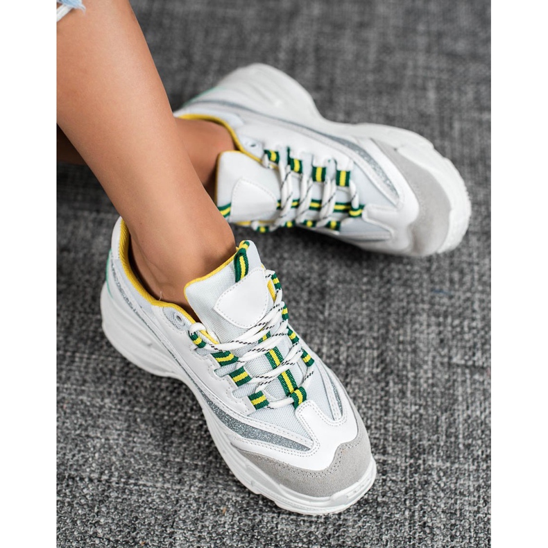 SHELOVET Valkoiset lenkkarit glitterillä valkoinen 1