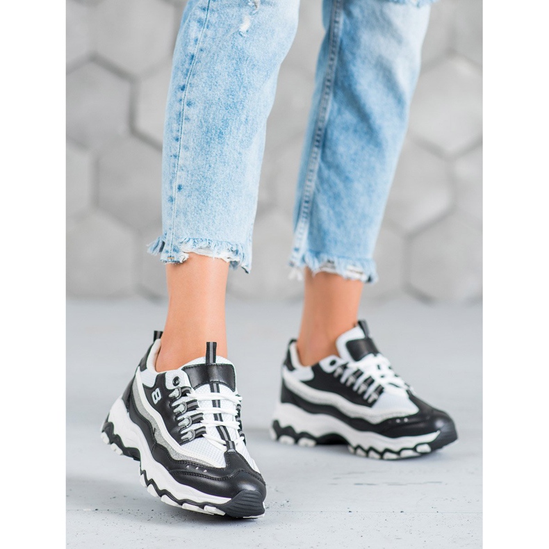 Yes Mile Glitterillä varustetut lenkkarit valkoinen musta 2