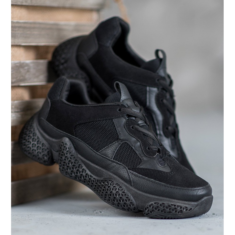 SHELOVET Naisten mustat lenkkarit 2