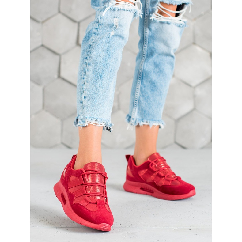 SHELOVET Mokkanahkaiset urheilukengät punainen 2