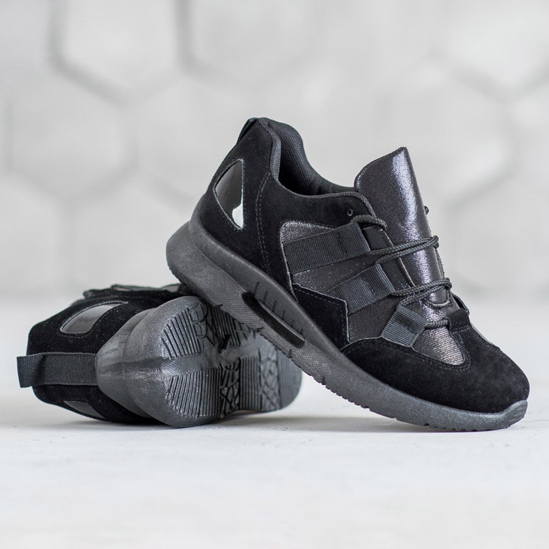 SHELOVET Mokkanahkaiset urheilukengät musta 2