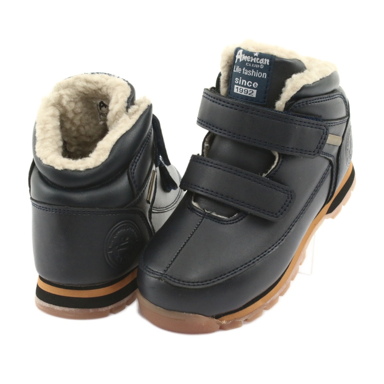 American Club Saappaat Velcro -saappaat American ES42 navy blue tummansininen 3