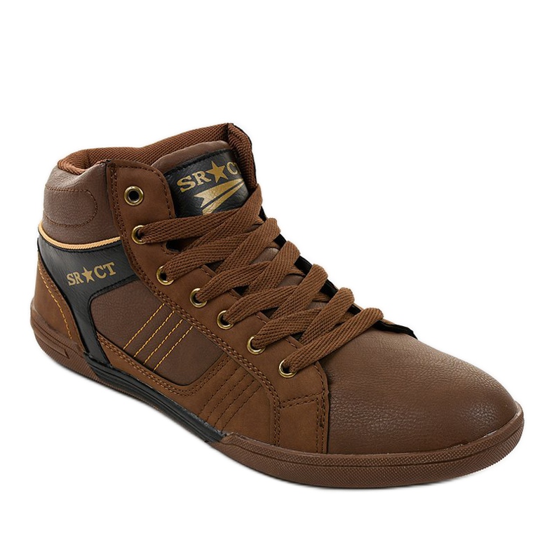 Miesten ruskeat nauhoitetut lenkkarit 15M749 musta 1