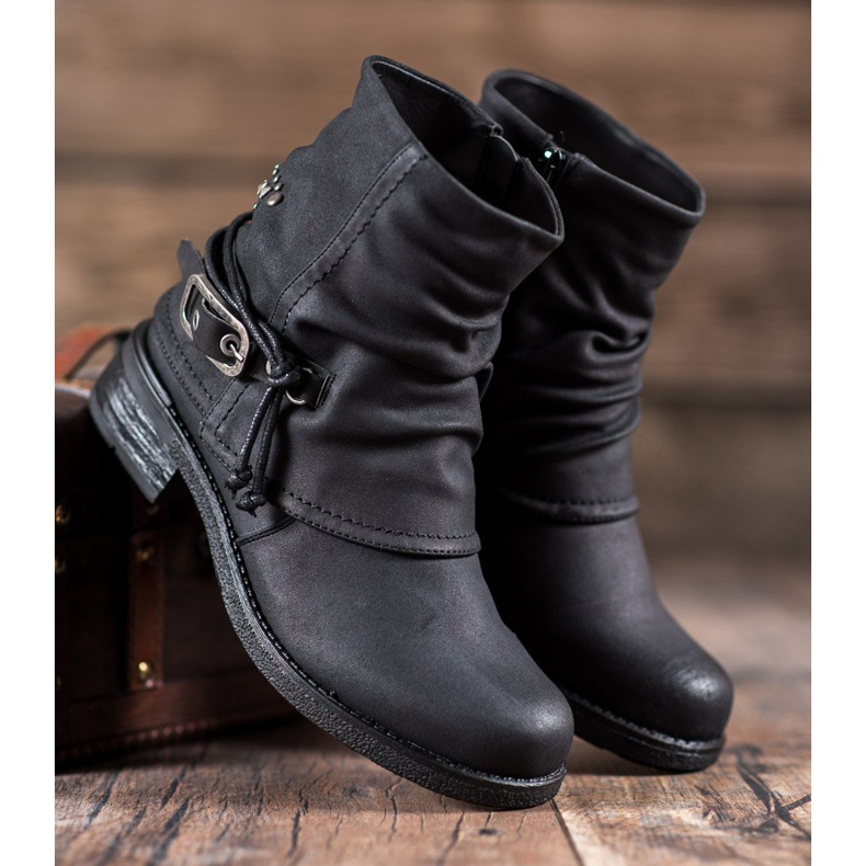 SHELOVET Työntekijät koristeellisella soljella musta 1