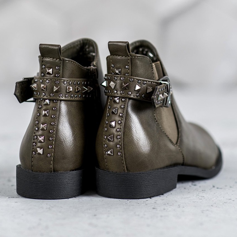 SHELOVET Vihreät Chelsea -saappaat tekojalokivillä 1