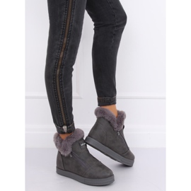 Harmaat nilkkakorkeat lenkkarit turkiksella W19-29 Harmaa 2