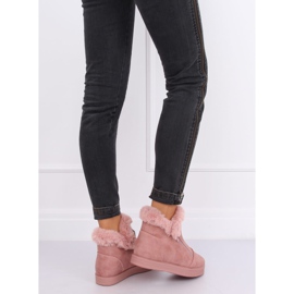 Vaaleanpunaiset nilkkakorkeat lenkkarit turkiksella W19-29 Vaaleanpunainen 2