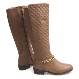 Tikatut lämpimät saappaat 16072 Khaki monivärinen vihreä 1