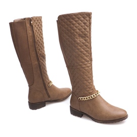 Tikatut lämpimät saappaat 16072 Khaki monivärinen vihreä 2