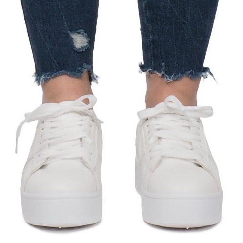 Valkoiset lenkkarit Livet De Lux -alustalla valkoinen 1