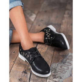 SHELOVET Sidotut kengät Eco -nahkaa musta 1