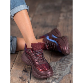 SHELOVET Kiiltävät urheilukengät punainen 2