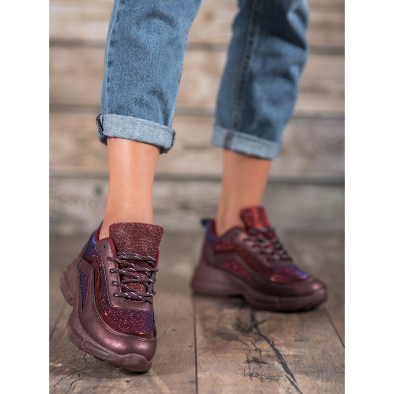 SHELOVET Kiiltävät urheilukengät punainen 1