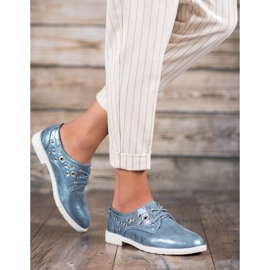 SHELOVET Sidotut kengät Eco -nahkaa sininen 2